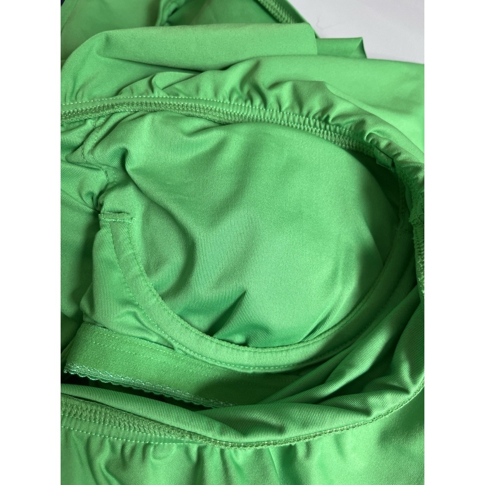 New KATE SPADE Sz XS Ruffle One Piece Green Swimsuit Strap Liner Fern Moss NWOT - Picture 5 of 9